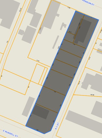 Two Acres: the map shows two acres, with the bottom half (one acre) being the land that was given to Andrew Jackson Chesnutt and his brother, George Washington Chesnutt.