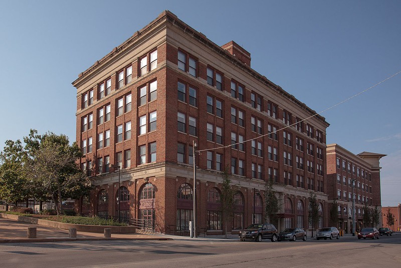 The former Tulsa Tribune Building, built in 1924, is now a residential structure.