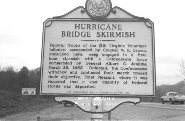 The historical marker can be found tucked away behind the sign welcoming people to Hurricane. 