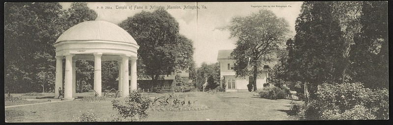 ca.1905 postcard of rear yard of Arlington House (Rotograph Company)
