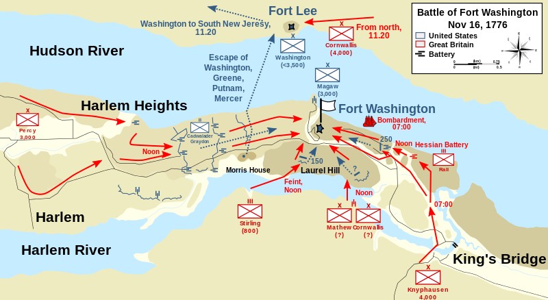 Battle of Fort Washington battle map