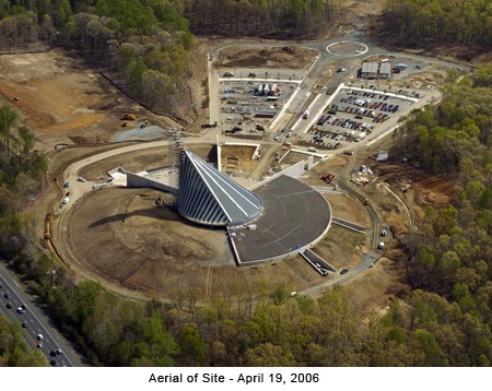 Aerial view of the museum under construction