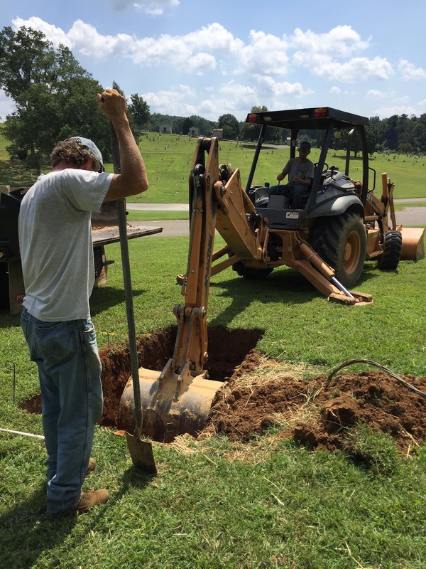 The beginning of construction on the Memorial