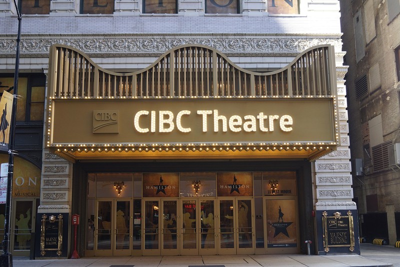 2020 Photo of the main entrance of the CIBC Theater (historic Majestic Theater)