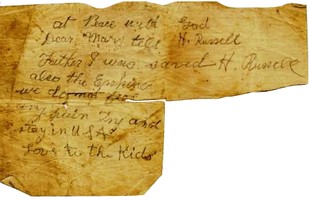 Message left by miner Henry Russell while trapped after explosion 