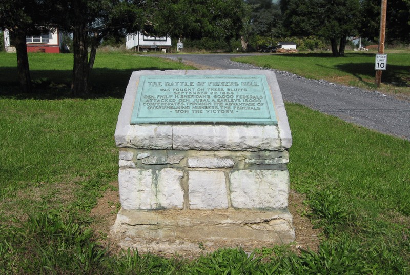 Monument to the Civil War Battle of Fisher's Hill along the Valley Pike south of Strasburg, Virginia