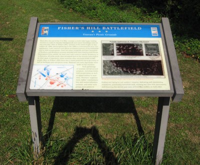 The 'Fisher's Hill Battlefield - Veteran's Picnic Grounds' wayside marker
