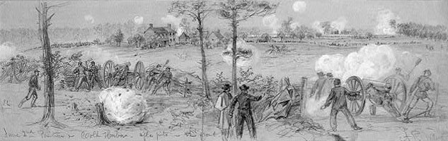 A on-the-scene sketch of the Union charge in June 3. 