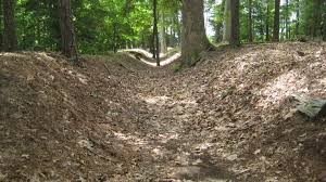 A section of some of the more well preserved Confederate trenches