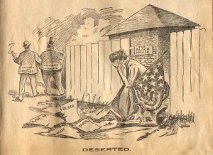 The Fort Pitt Society felt deserted when the city leaders threw out their petition for a park at the Point. This image shows how the ladies are deserted, and standing alone at the Block House in protest. With hard work and resilience, the Fort Pitt Society was able to save the block house from being destroyed.