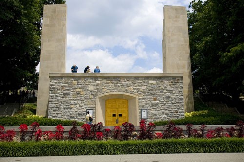 This is an image of the entrance-way to the chapel on the bottom side of the memorial.