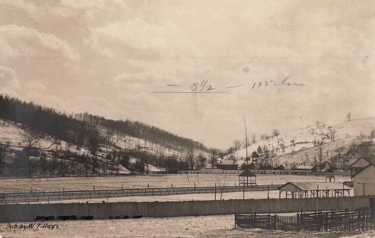 Waynesburg Fairgrounds, at their former location on the south side of town, where the Waynesburg University athletic field is now located.