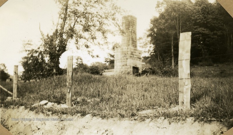 Even in ca. 1937, a chimney was all that remained of Guseman's 1800 home