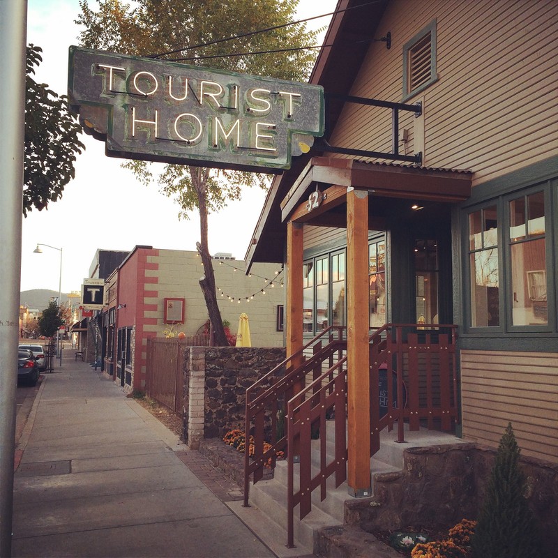 Tourist Home All Day Cafe was once a historic boarding house where Basque sheepherders and laborers stayed. They played handball court in the adjacent court area that now serves as outdoor seating space.