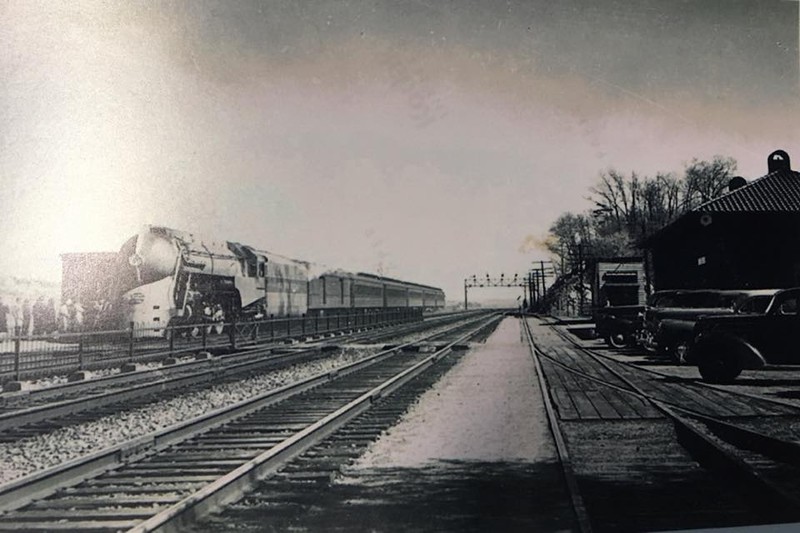 A Locomotive Pulling Into the Hyde Park Railroad Station, Early 20th Century