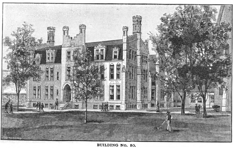 1888 illustration of Middle School Building.