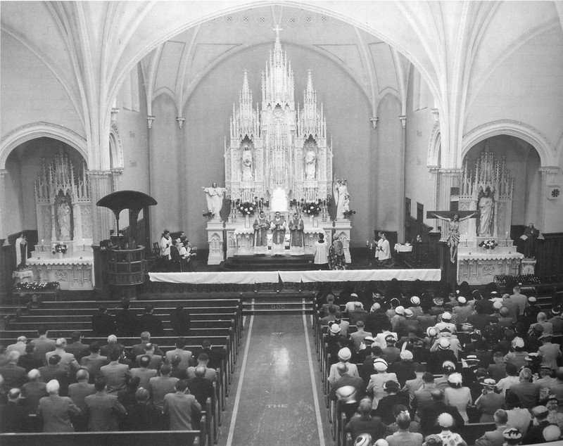 Interior of St. Joseph's Church, c. 1950s.