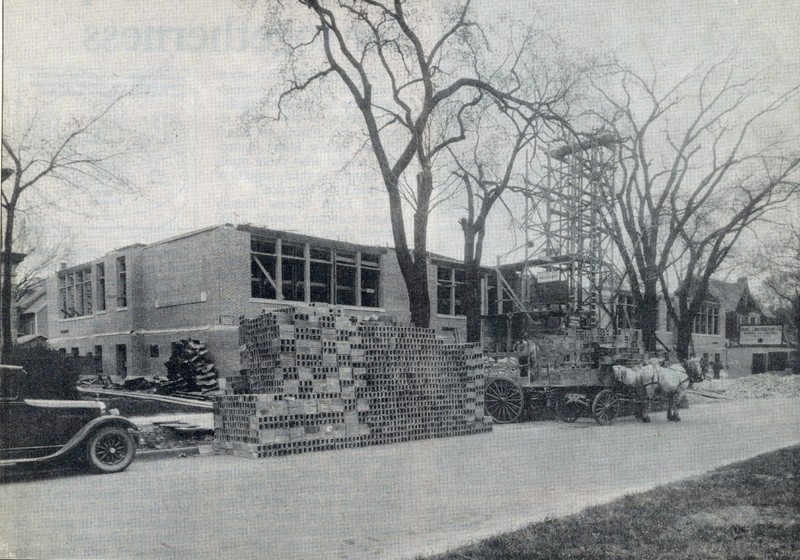 Construction on St. Joseph's School, May 15, 1928.