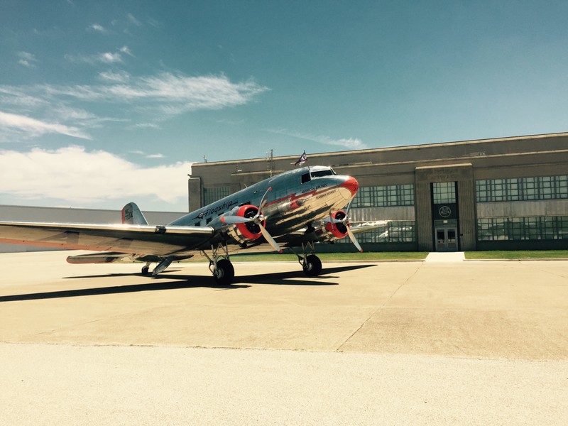 "Flagship Detroit" DC-3 and American Airways Admin Bldg and Hangar