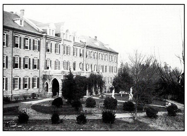 Portico in front of Stowe Hall following its reconstruction, c. 1904.