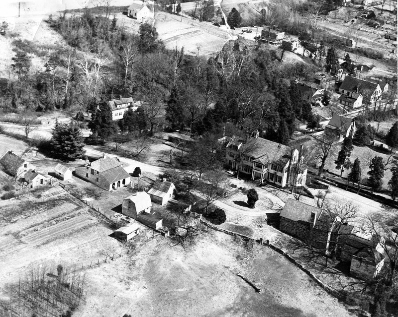 Belmont Aerial View, Melchers Era, showing Schoolhouse Studio, no longer extant