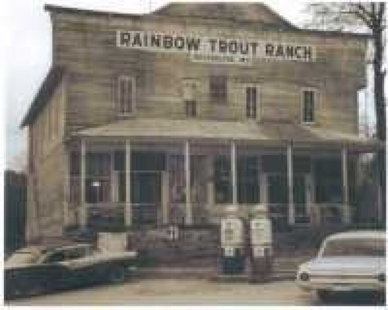 1950s photo of the Rainbow Trout Ranch