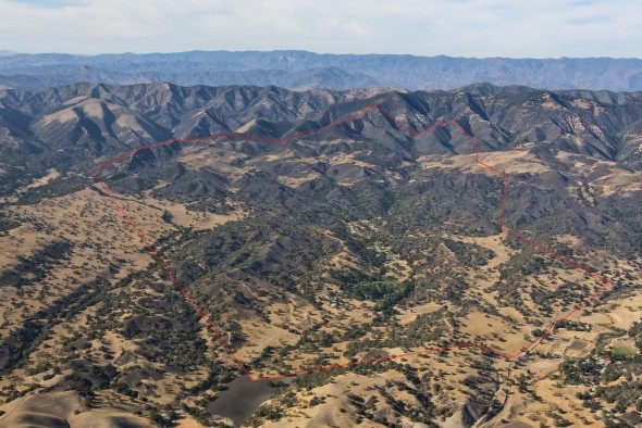 An aerial view of the surrounding area's remote location ensuring Michael Jackson's privacy. 