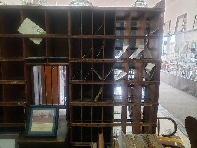 Wooden Mail Boxes used in first post office in Ashdown.