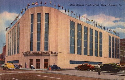 The old International Trade Mart building, founded and directed by Claw Shaw, which has since been demolished