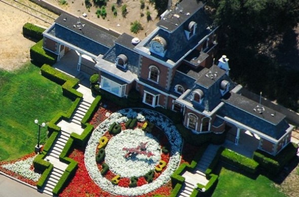 A birds eye view of the Neverland Valley Ranch.