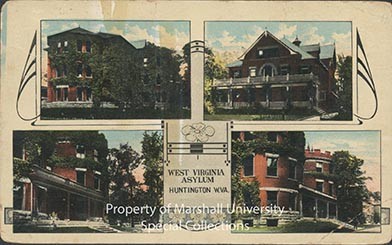 Postcard showing four views of the hospital, 1912