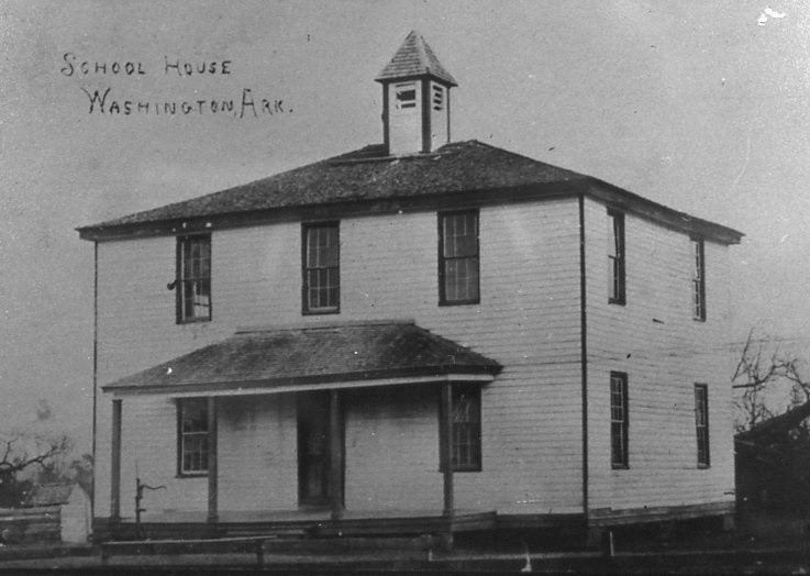 1836 Hempstead County Courthouse as a schoolhouse c. 1900. 