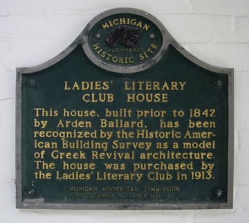 The Ladies' Literary Club House Michigan Historic Site Marker