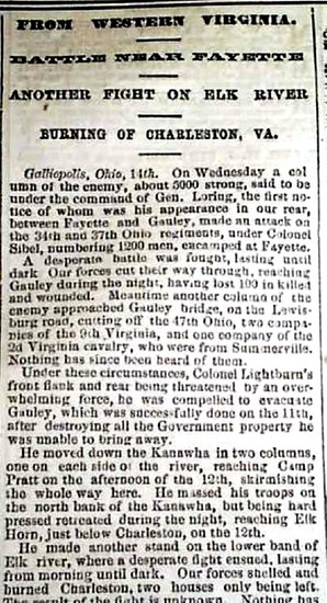 This 1862 clipping from a Boston newspaper tells the story of the burning of Charleston. 
