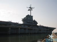 The USS Lexington sitting dock in Texas. 