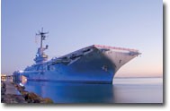 The USS Lexington sitting beside the museum. 