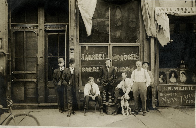 This image of the Ransdell and Rogers Barber Shop is one of many historical photographs of early Crawfordsville on display on the museum's second floor. 