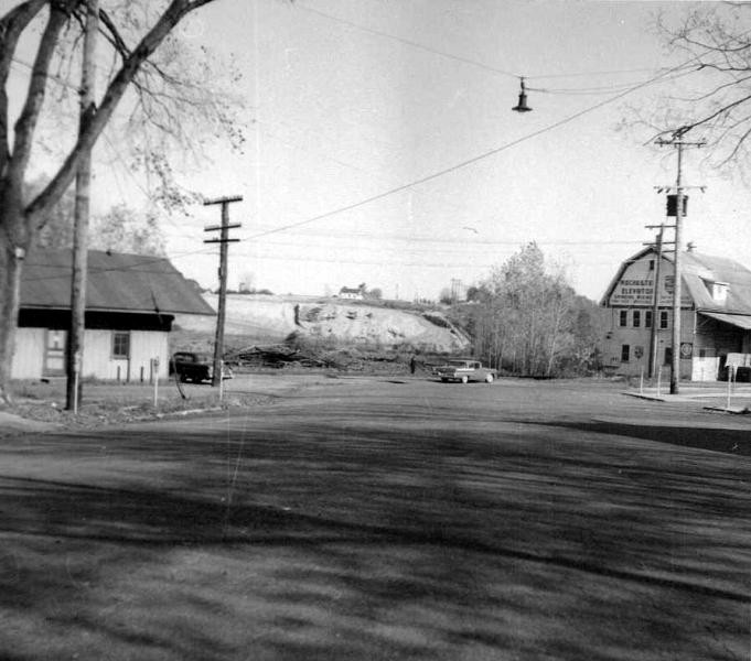 Elevator and train depot, c. 1960.