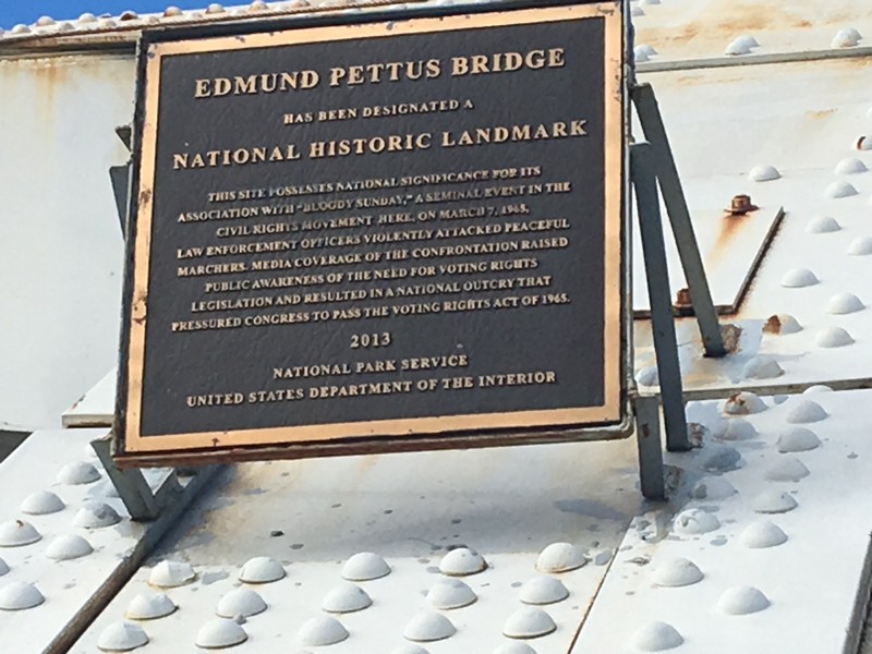 Historical marker on the bridge itself