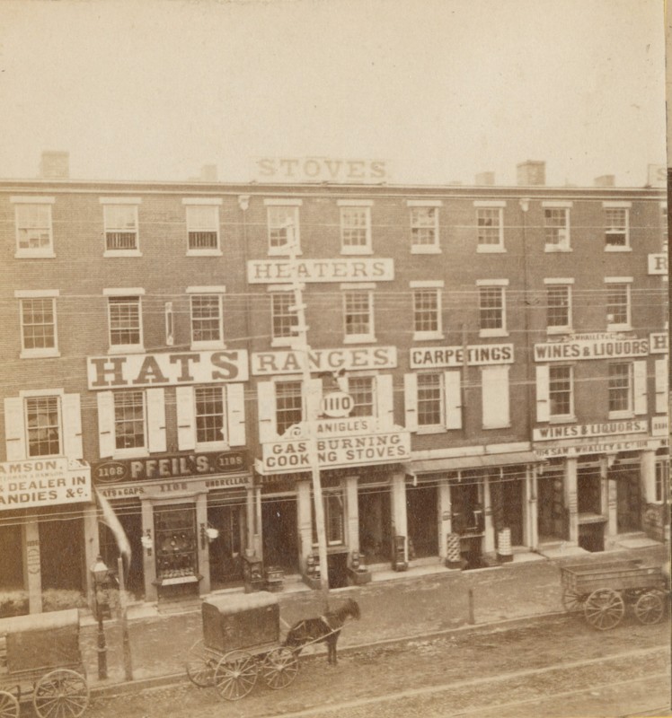 Market street between 11th & 12th, ca. 1867