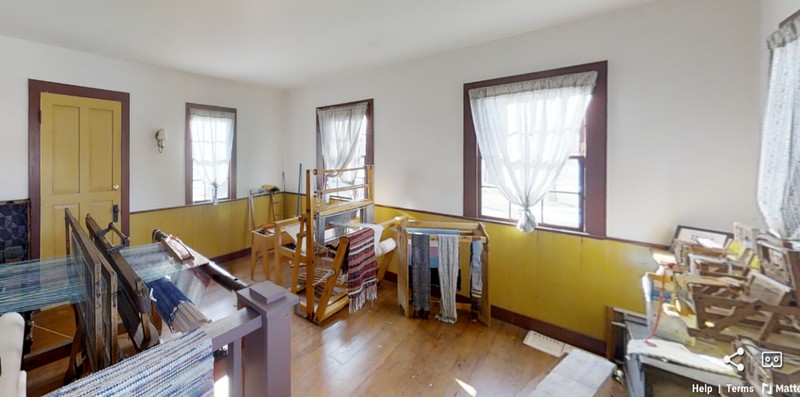 The interior of the Weaver's Cottage