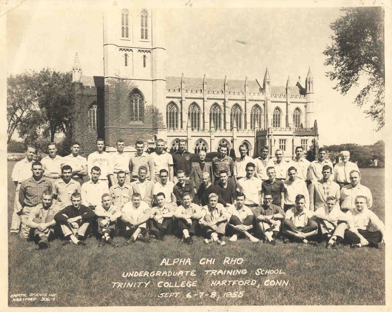 Alpha Chi Rho in 1955  in front of the Trinity College Chapel