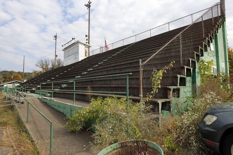 The  original bleachers seen here were demolished in 2018