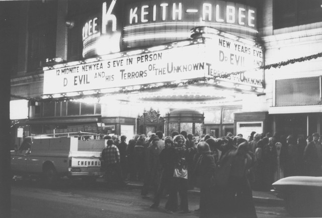 The Keith Albee at night, circa 1960s