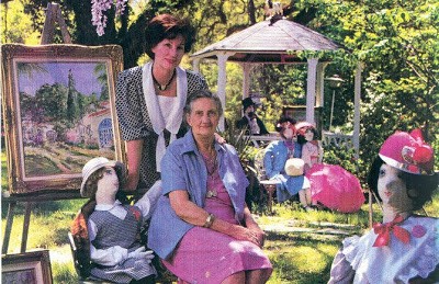 Huie seated with her daughter and artist Millie Wilcox on the grounds of the museum. 