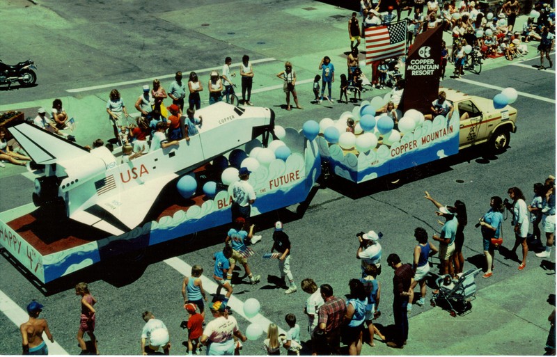 A much more recent photo of the Frisco Fourth of July parade rolling up Main Street. Despite being a small town, Frisco has maintained a robust number of fairs, festivals, and parades.