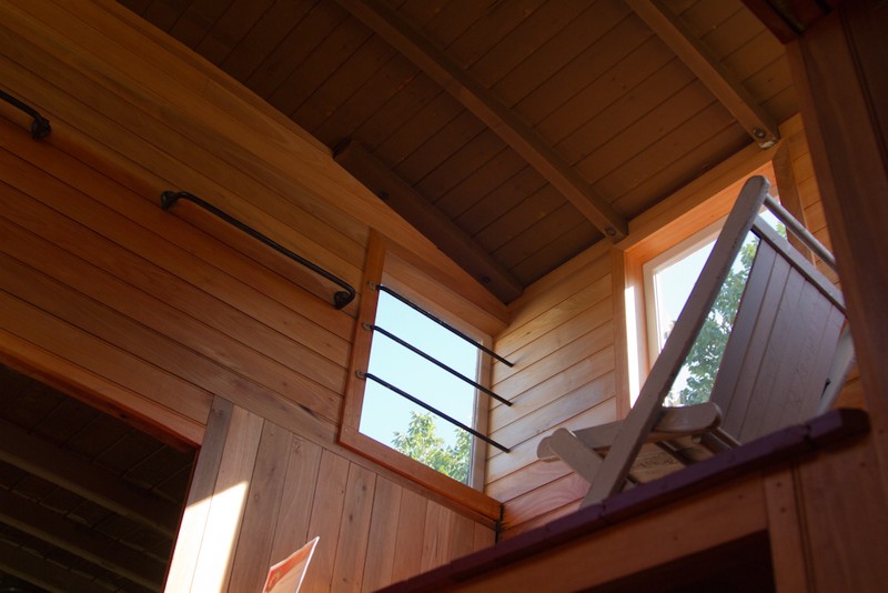 The cupola (top section) is a lookout area for train workers to see any issues with the cars or tracks. 