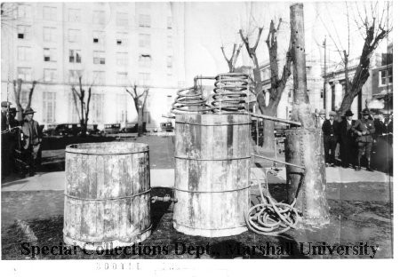 A moonshine still, circa 1920s