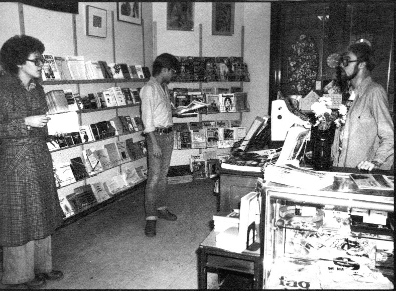 Inside the original Lambda Rising bookstore, courtesy of the Rainbow History Project (reproduced under Fair Use)