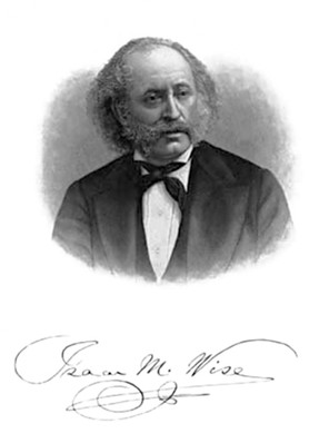 Image of reform Rabbi Isaac M. Wise circa 1876.